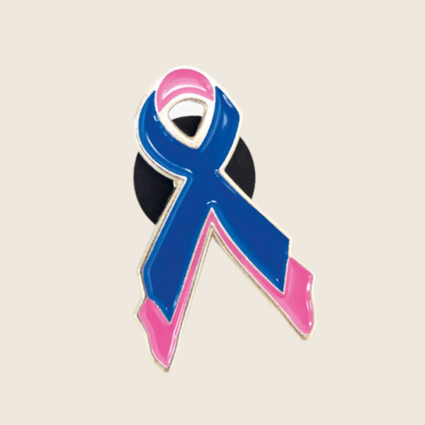 Baby Blue Pink And White Awareness Ribbon Pin